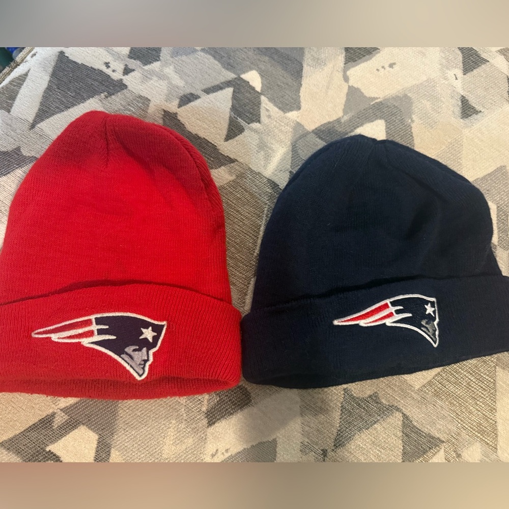New England Patriots Red and Blue Beanies